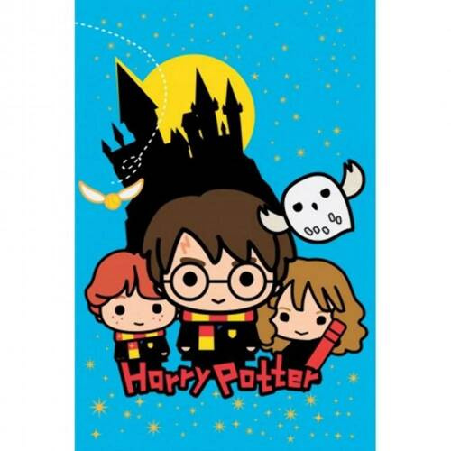 Kocyk polarowy pled dziecięcy Harry Potter Halantex niebieski