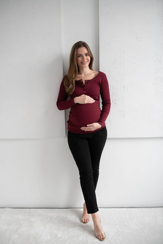 Bluzka ciążowa i do karmienia Tummy Milk&Love bordowy