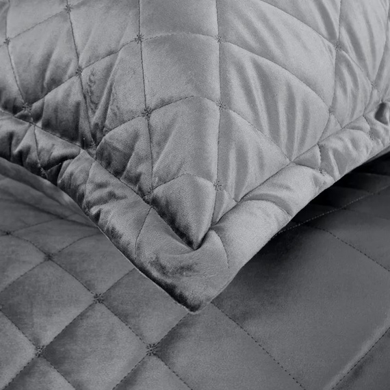 Eurofirany Ria 6 narzuta welurowa pikowana dekoracyjna stalowy