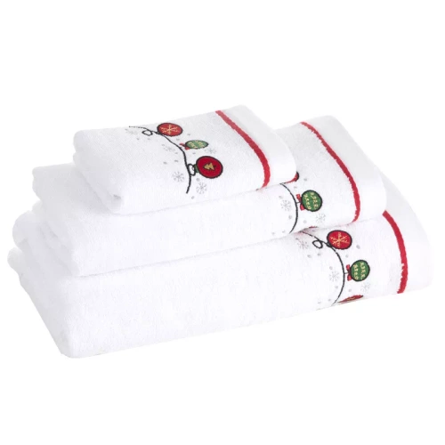 Ręcznik świąteczny bombki Gerda 2 Eurofirany biały 