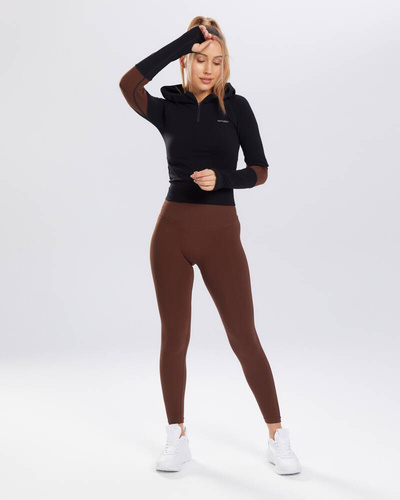 Bluza sportowa damska Adapt Spaio coffee/black 
