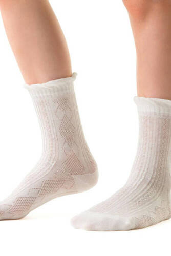 Art.014 Żakard Bezuciskowe Skarpety dziecięce Steven - ecru