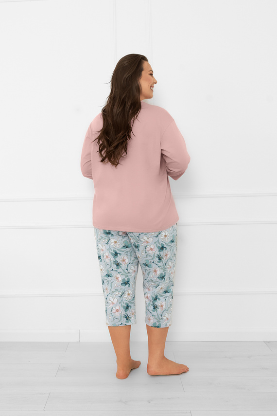 Piżama damska Perlis – kwiatowy akcent i naturalna bawełna Italian Fashion