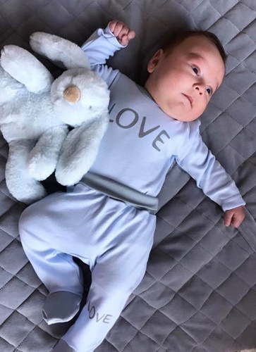 Półśpiochy bawełniane LOVE Terjan- niebieskie 