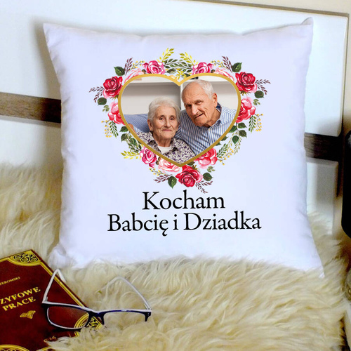Poduszka ze zdjęciem z okazji dnia Babci i Dziadka Moocha
