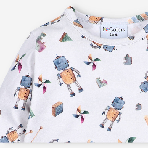 Bluzka chłopięca z długim rękawem I love Colors - robot