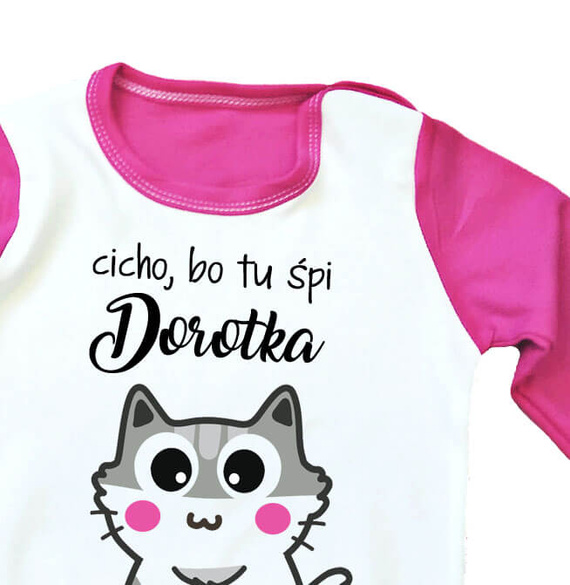 Piżama dziecięca z imieniem "Cicho bo tu śpię" Moocha