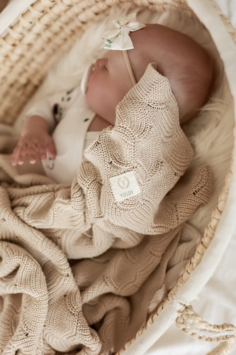 Kocyk WAVES eco cotton Cappuccino Yosoy 