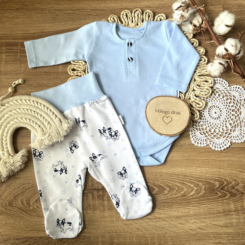 Body polo z długim rękawem BP008 Mamatti - niebieski