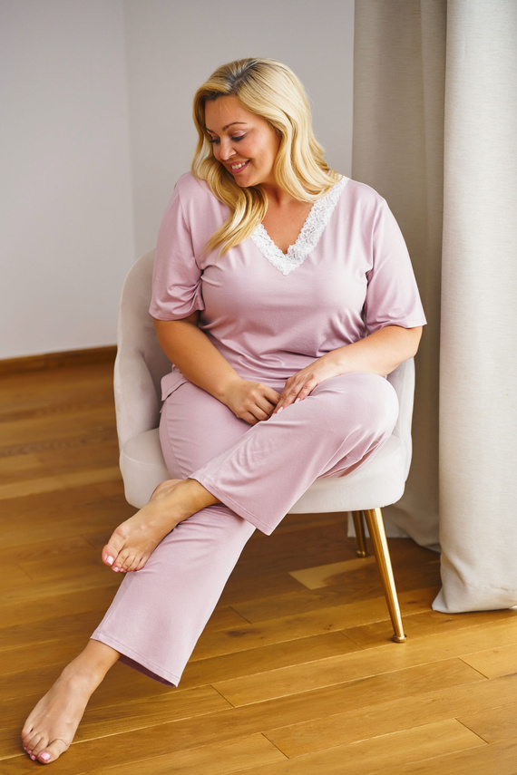 Piżama Damska Plus Size 7154 Doctor Nap - papaya