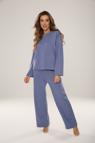 De Lafense 886 Butter – damski dres z dzianiny „masełko”, spodnie i bluza, jeans