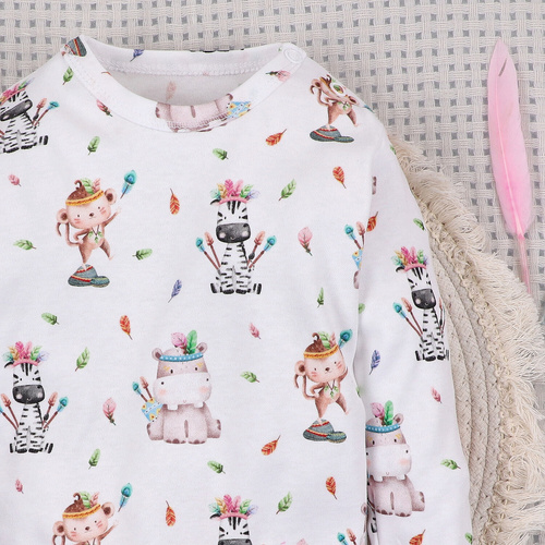 Body niemowlęce Happy Animals Nini z bawełny organicznej – hipoalergiczne, bezpieczne i trwałe