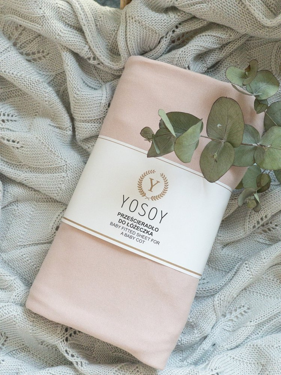 Prześcieradło bawełniane z gumką Yosoy różowe