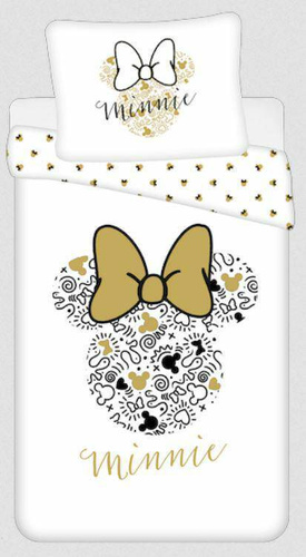 Pościel bawełniana 8339 Minnie Gold Mini Myszka Jerry Fabrics
