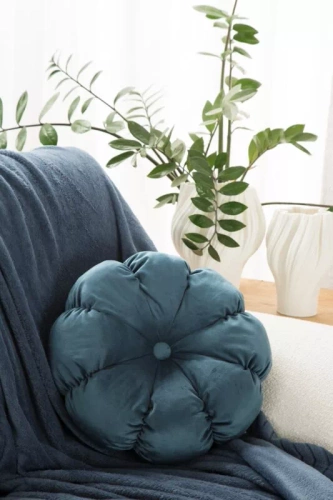 Poduszka dekoracyjna kwiatek Flower 41 Eurofirany niebieski