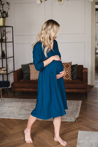 Sukienka ciążowa i do karmienia Lovely Dress Midi Milk&Love poseidon