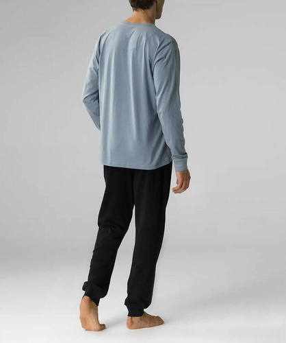 Piżama męska krótki rękaw,NMP-372 Atlantic-denim czarny