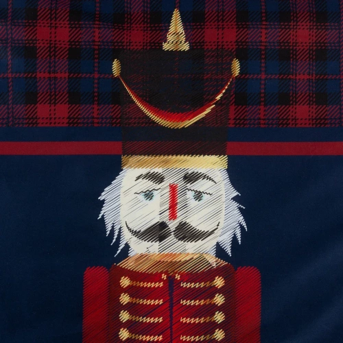 Pościel świąteczna satynowa dziadek do orzechów Peter Eurofirany granatowy 