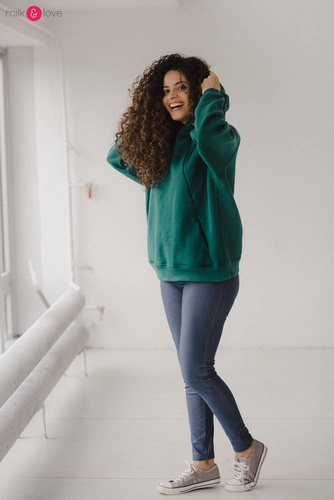 Bluza do karmienia Motherhood Milk&Love oversize butelkowa zieleń