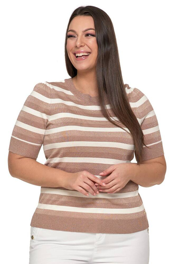 Bluzka damska ze stójką BDS3700-003 Moraj - beżowy