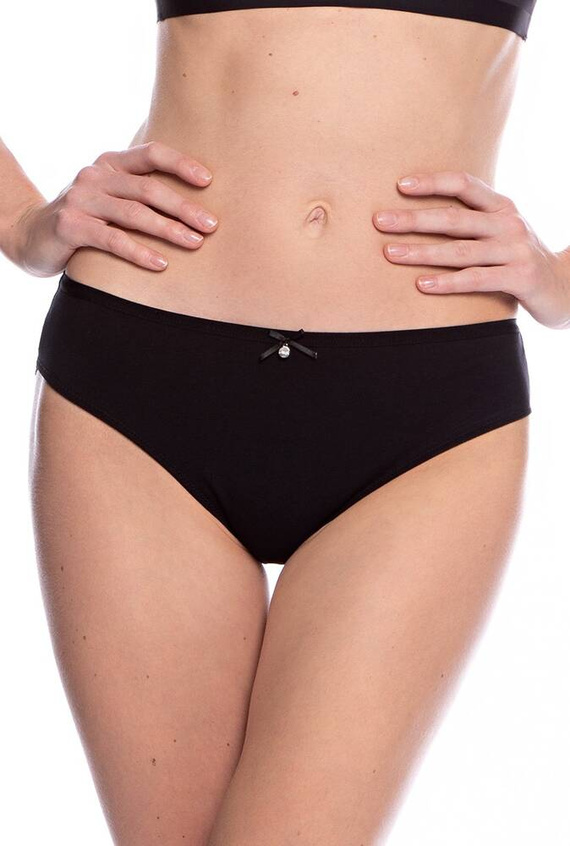 Figi Damskie L-1549 BI A'2 Lama - czarny-pudrowy róż