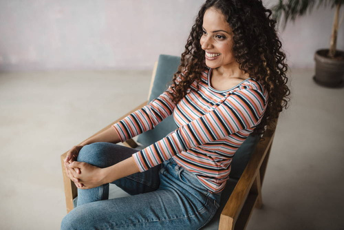 Bluzka do karmienia i ciążowa Milk Shirt Milk&Love w prążek granat 