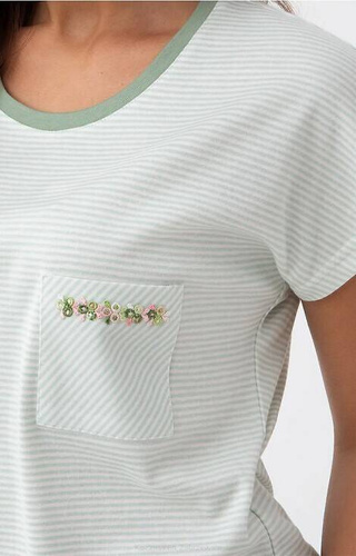 Koszula Nocna z Krótkim Rękawem 203 Luna -zielony