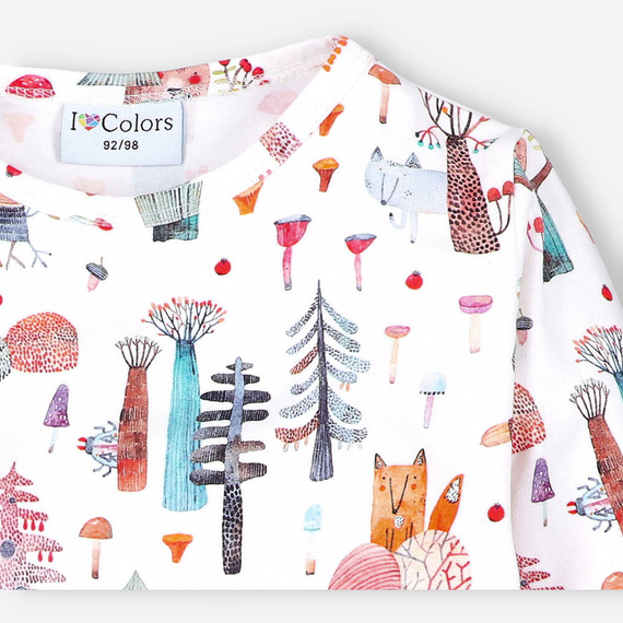 Bluzka chłopięca z długim rękawem I love Colors - las II