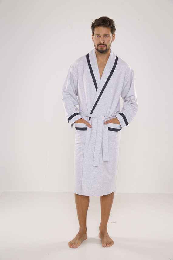 564 Bruno szlafrok męski De Lafense - jasny melanż