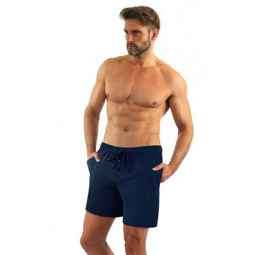 Spodnie piżamowe Milo 2 Sesto Senso gładkie granatowy