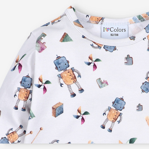 Bluzka chłopięca z długim rękawem I love Colors - robot
