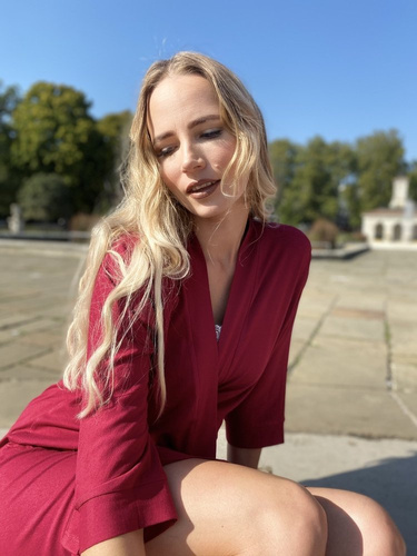 871 Visa Szlafrok damski Forex - bordowy