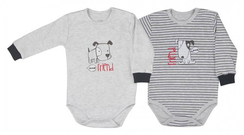 Body z długim rękawem Friend Koala - szare