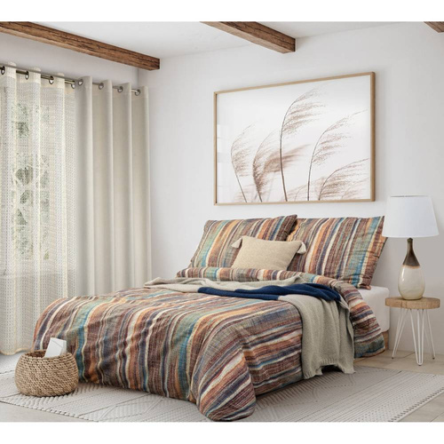 Poszewka dekoracyjna Boho zdobiona na rogach chwostami Eurofirany beżowy 