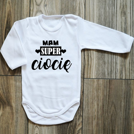 Body długi rękaw "mam SUPER ciocię" Moocha czarne
