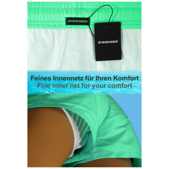 Szorty kąpielowe SZ2406 Sesto Senso miętowy