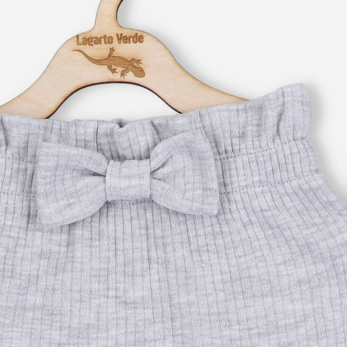 Spodnie prążkowane z kokardą Lagarto Verde - szary