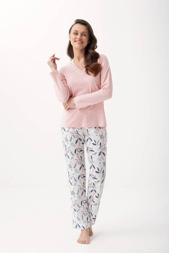 Piżama Damska 675 Luna -różowy