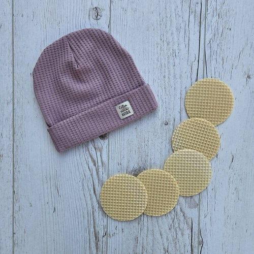 Czapeczka niemowlęca "Natural Waffel" Makoma pink