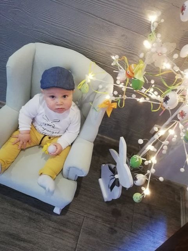 Body długi rękaw "Zajączek Wielkanocny" Moocha białe