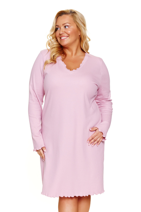 Doctor Nap 7325 – Koszula nocna 100% bawełna | Plus size, długi rękaw - papaya