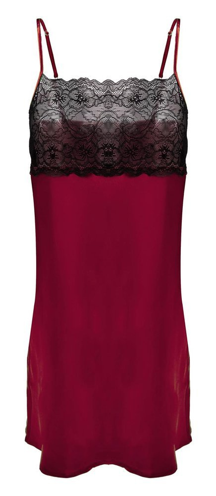 Diana Halka satynowa koszulka damska DKaren - bordowy