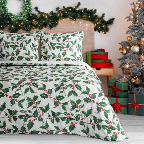 Pościel świąteczna liście z mikrowłókna Eurofirany