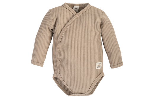 Body baby z długim rękawem  "Natural Waffel" Makoma stone
