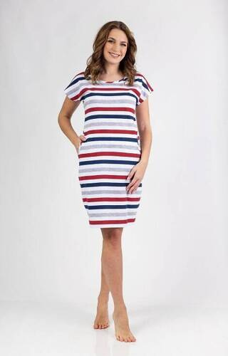 Koszula damska 146 Regina - szary-bordowy