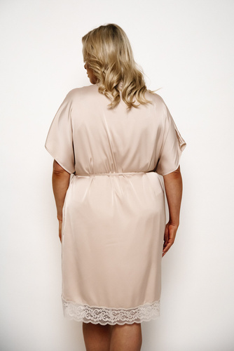 Szlafrok krótki rękaw Dotyk Italian Fashion - beżowy