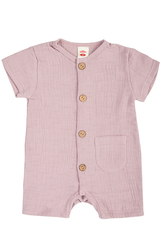 Rampers niemowlęcy"Bamboo Muslin Pink"  Makoma