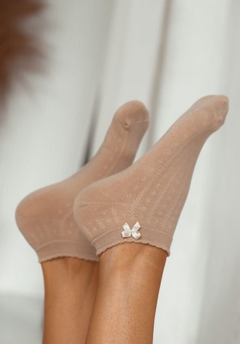 Milena 0859 – damskie stopki z kokardką na co dzień