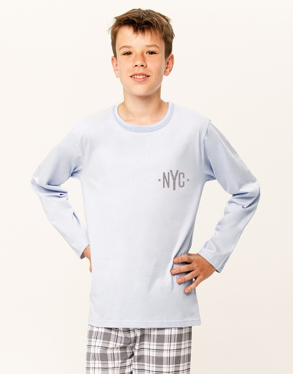 Piżama chłopięca Ollie 3318 Taro - błękitny