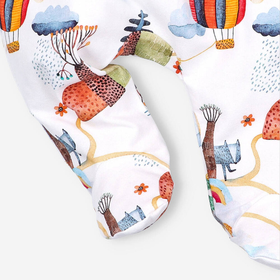 Półśpiochy z bawełny organicznej Kolorowy Las Nini druk